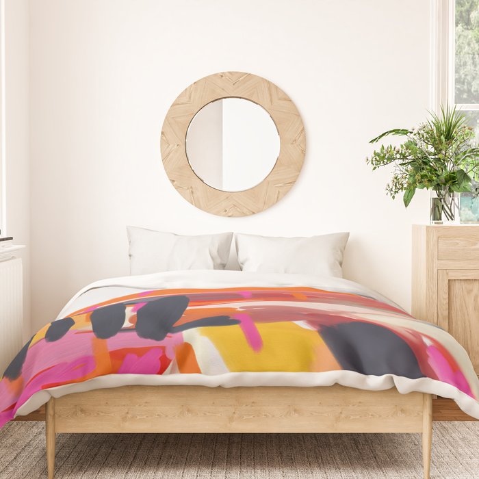 landscape pink peachy abstract Duvet Cover Gallery Image 3