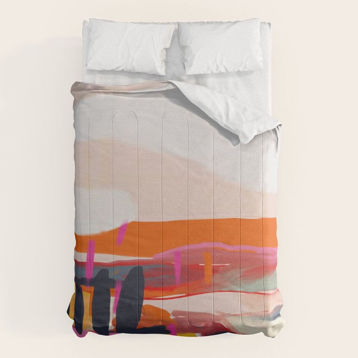 landscape pink peachy abstract Comforter Gallery Image 6