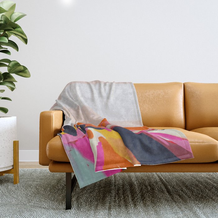 landscape pink peachy abstract Throw Blanket Gallery Image 1