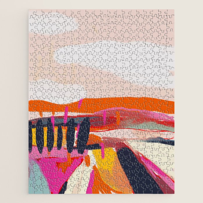 landscape pink peachy abstract Jigsaw Puzzle Gallery Image 1
