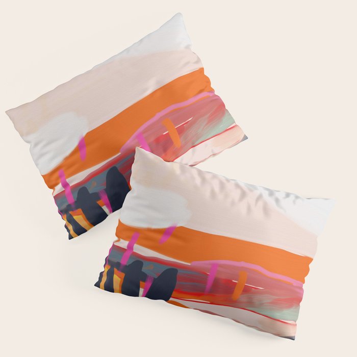 landscape pink peachy abstract Pillow Sham Gallery Image 3