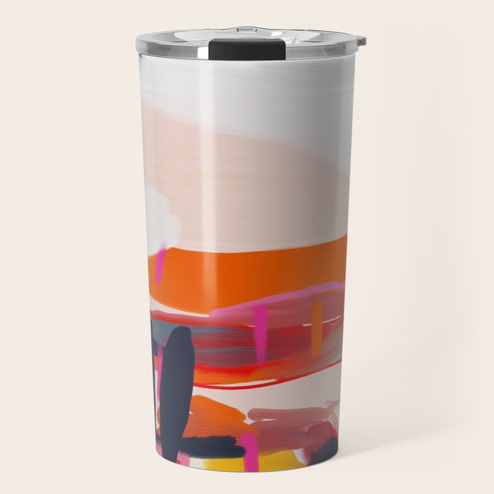 landscape pink peachy abstract Travel Mug Gallery Image 1
