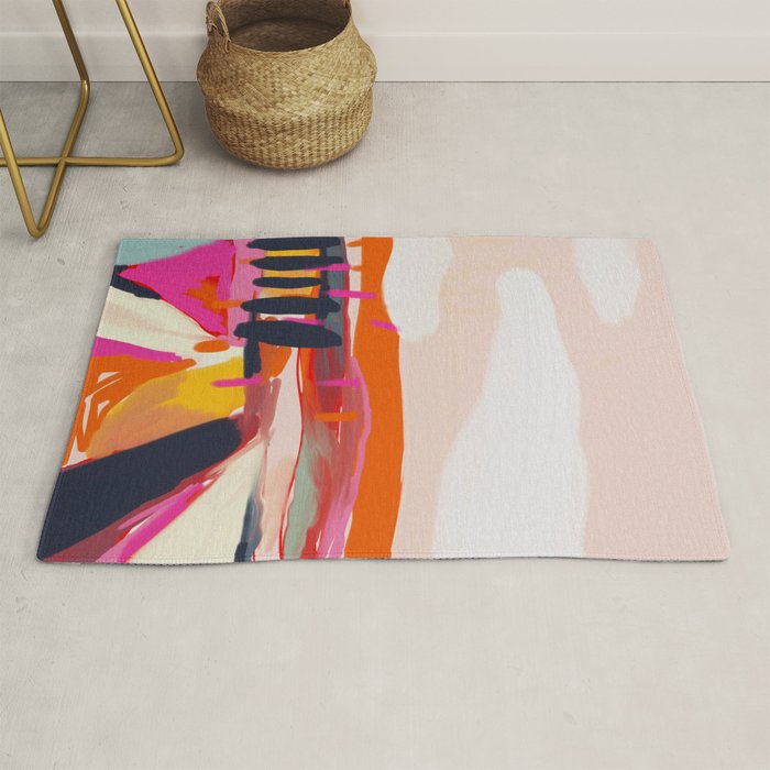 landscape pink peachy abstract Rug Gallery Image 1