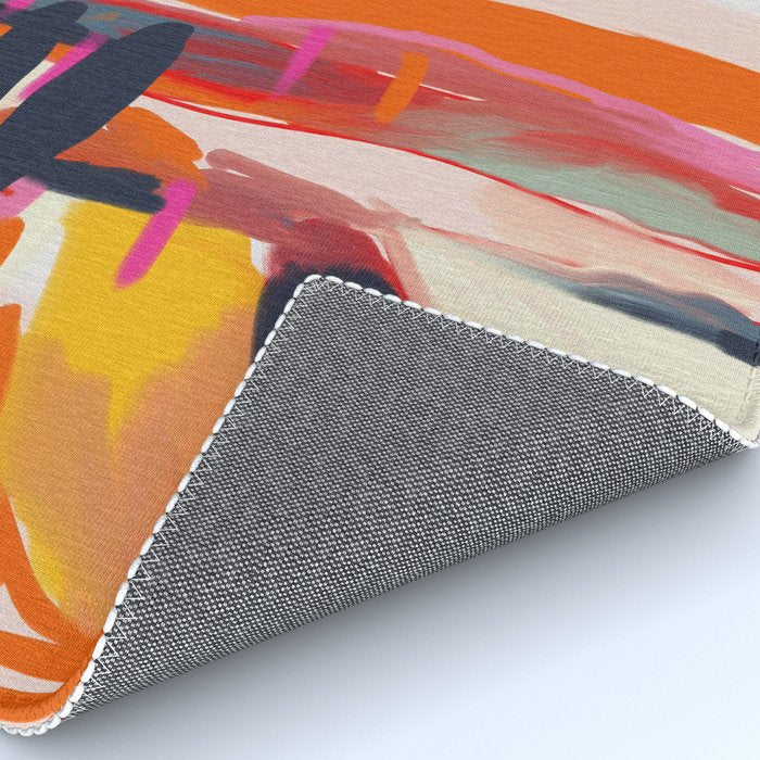 landscape pink peachy abstract Rug Gallery Image 4