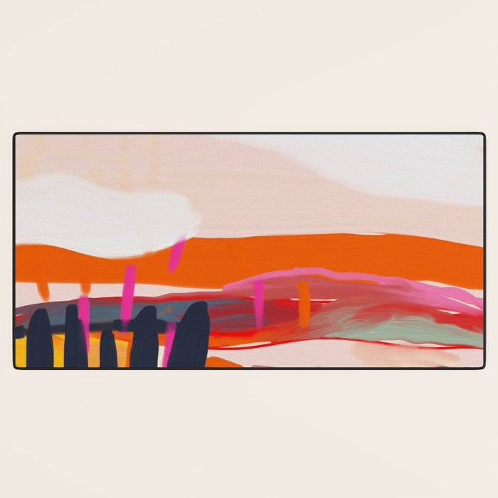 landscape pink peachy abstract Desk Mat Gallery Image 3