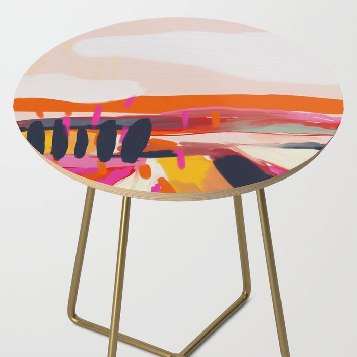 landscape pink peachy abstract Side Table Gallery Image 2