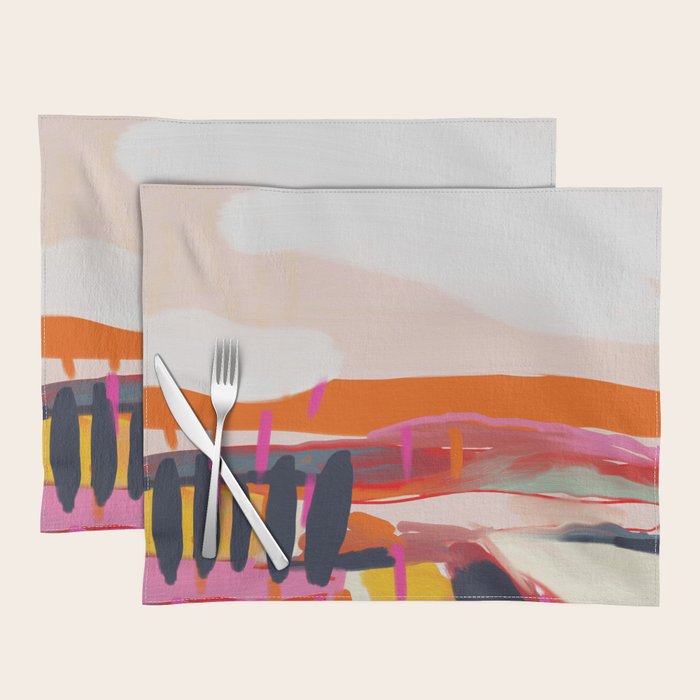 landscape pink peachy abstract Placemat Gallery Image 1