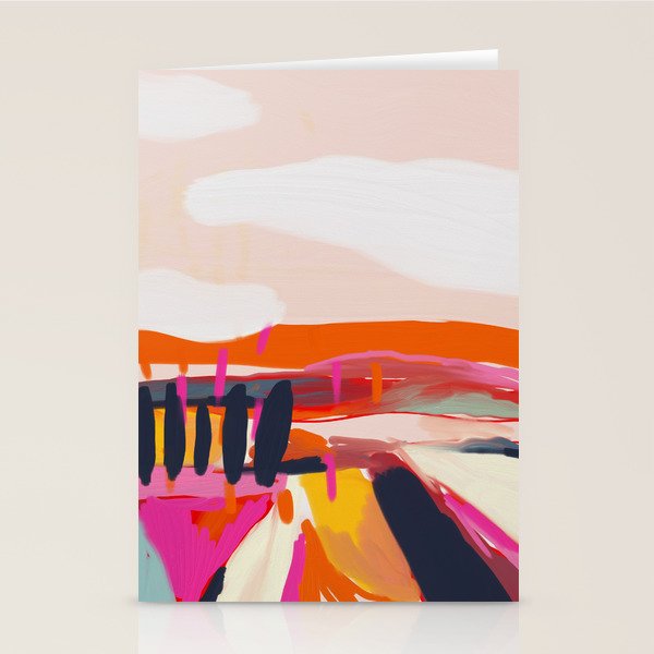 landscape pink peachy abstract Stationery Card Gallery Image 2