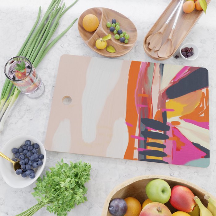 landscape pink peachy abstract Cutting Board Gallery Image 2