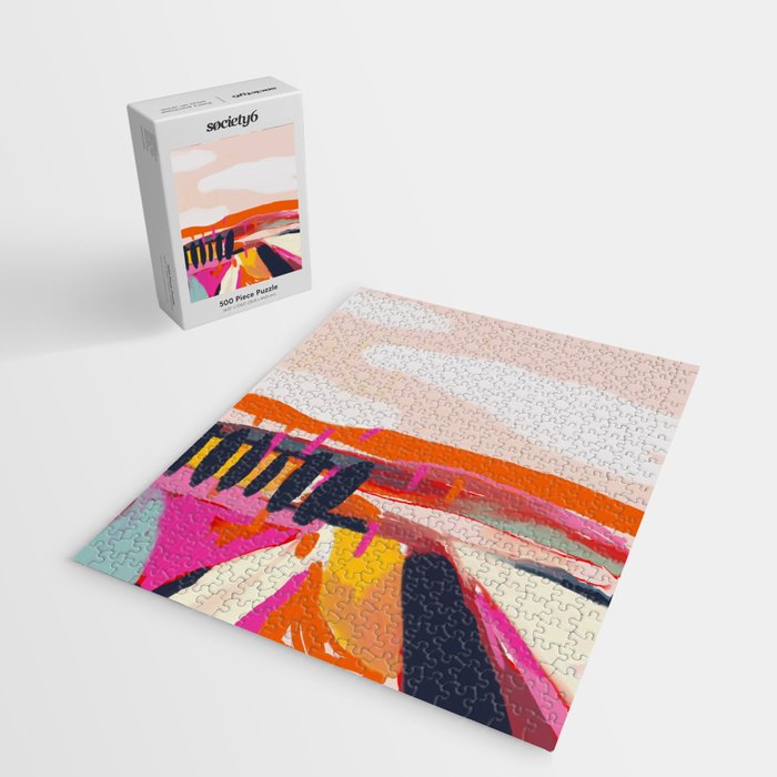 landscape pink peachy abstract Jigsaw Puzzle Gallery Image 2