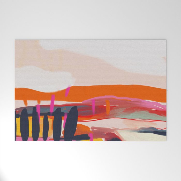 landscape pink peachy abstract Welcome Mat Gallery Image 1