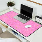 Winter Berries & Pine Branches in Pink & Gold Desk Mat Gallery Image 2