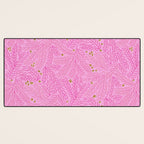 Winter Berries & Pine Branches in Pink & Gold Desk Mat Gallery Image 3