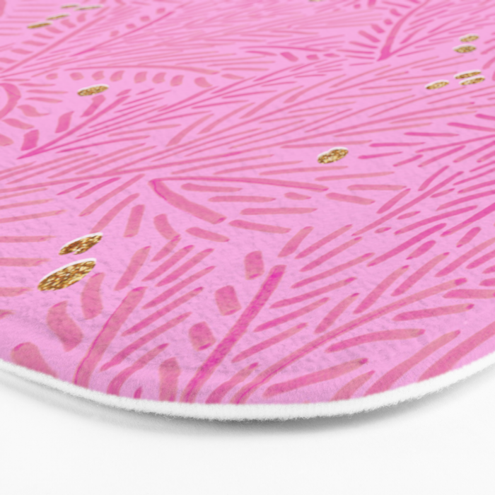 Winter Berries & Pine Branches in Pink & Gold Bath Mat Gallery Image 3