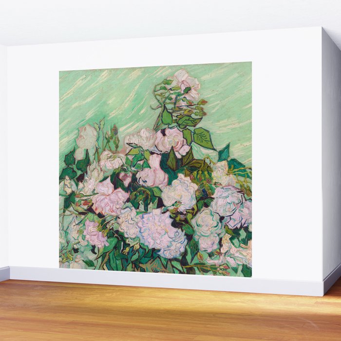 Pink Roses Van Gogh Wall Mural Gallery Image 2