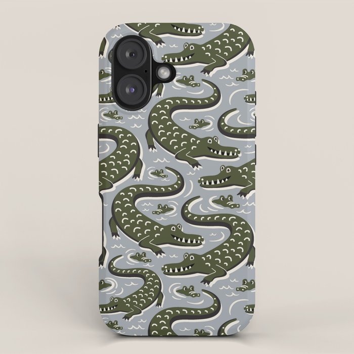 Alligator - Down In The Bayou - Grey iPhone Case Gallery Image 1