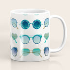 Sunglasses Collection - Turquoise & Navy Palette Coffee Mug Gallery Image 1