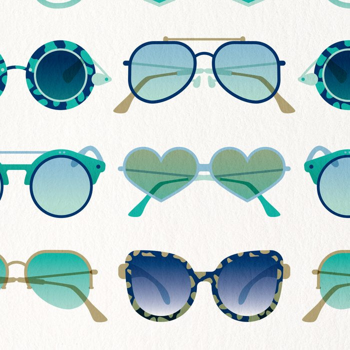 Sunglasses Collection - Turquoise & Navy Palette Coffee Mug Gallery Image 2