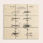 Fly Fishing Patent - Fisherman Art - Black And White Wood Wall Art Gallery Image 1