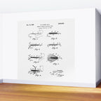Fly Fishing Patent - Fisherman Art - Black And White Wall Mural Gallery Image 2