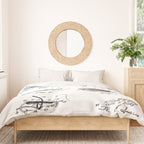 Fly Fishing Patent - Fisherman Art - Black And White Duvet Cover Gallery Image 3