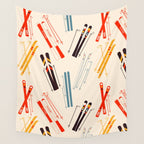 Ski time pattern Wall Tapestry Gallery Image 4