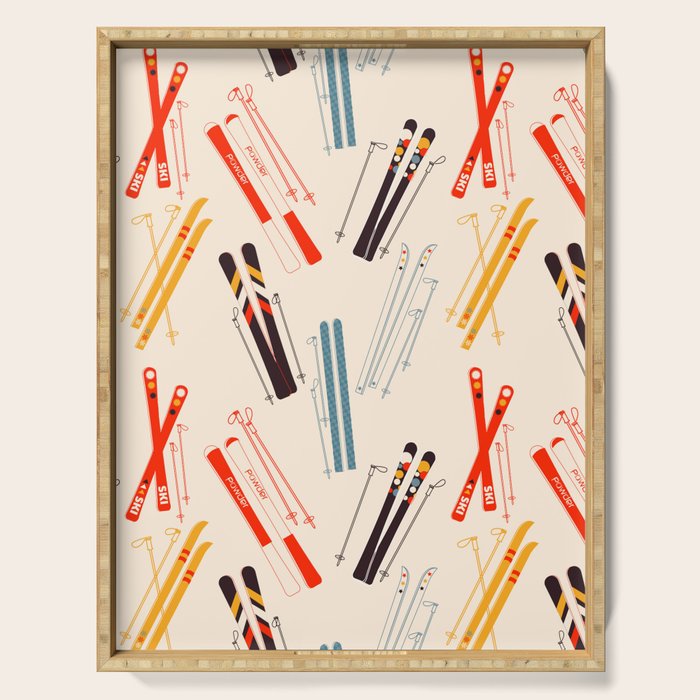 Ski time pattern Serving Tray Gallery Image 1
