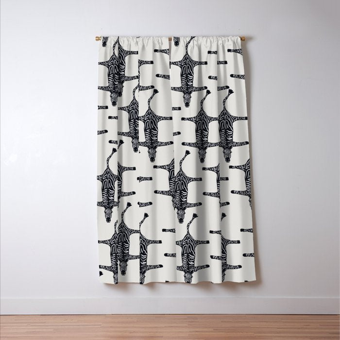 Abstract modern minimalistic zebras pattern  Window Curtain Gallery Image 3