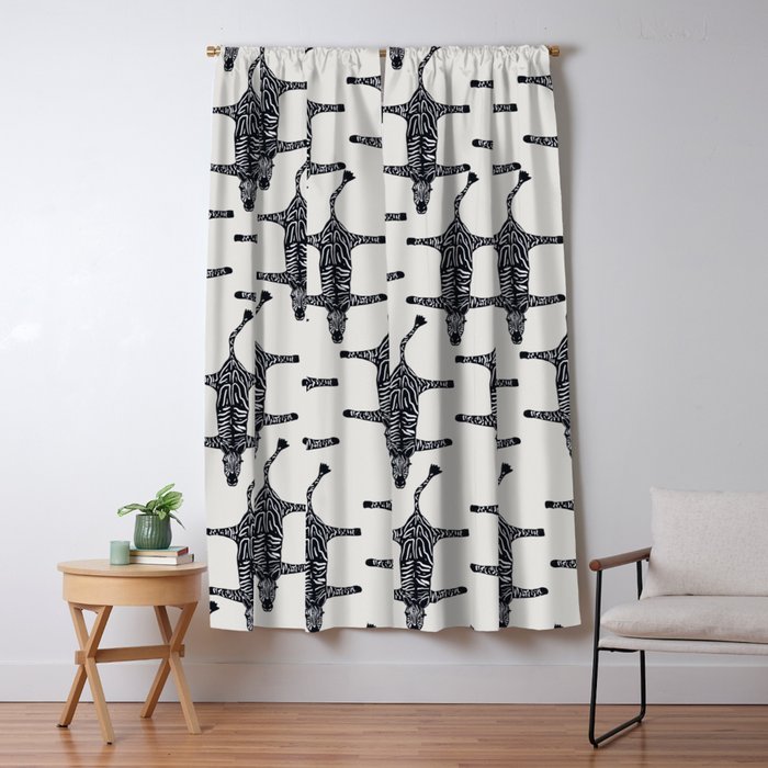 Abstract modern minimalistic zebras pattern  Window Curtain Gallery Image 1