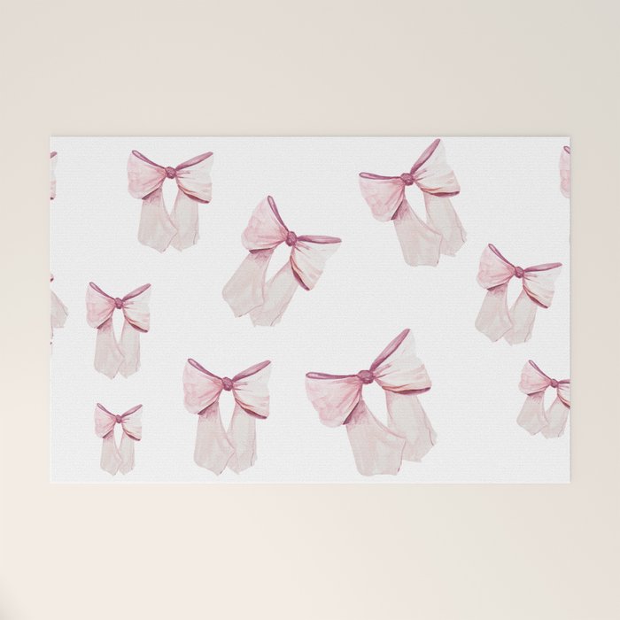 Coquette Bow, light pink, blush Welcome Mat Gallery Image 1