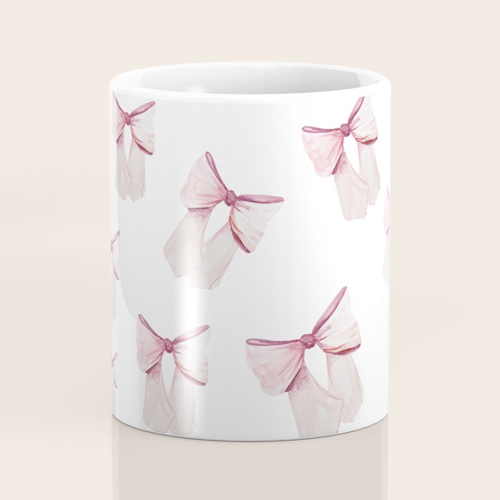 Coquette Bow, light pink, blush Coffee Mug Gallery Image 4
