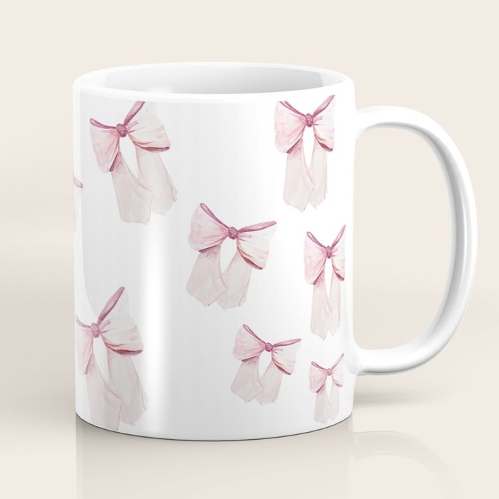 Coquette Bow, light pink, blush Coffee Mug Gallery Image 1