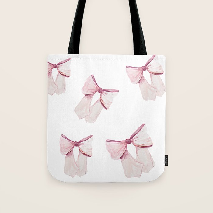 Coquette Bow, light pink, blush Tote Bag Gallery Image 1
