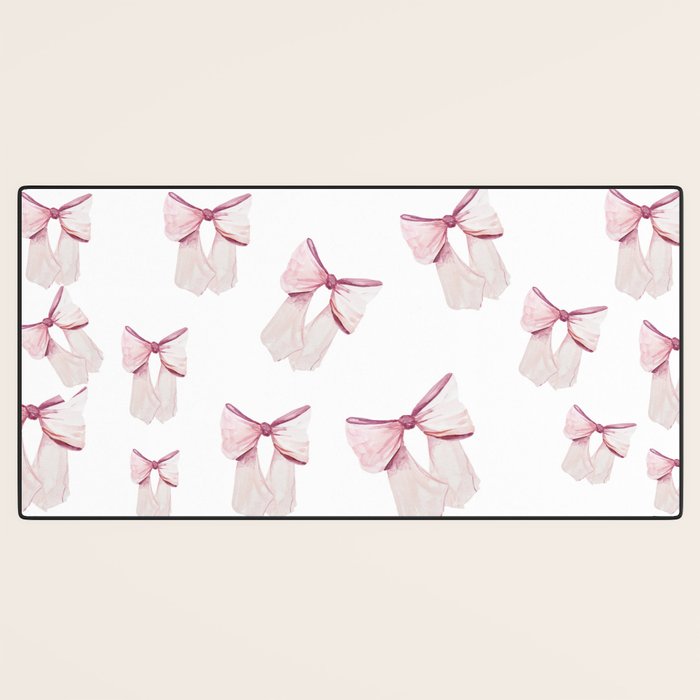 Coquette Bow, light pink, blush Desk Mat Gallery Image 3