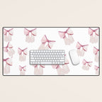 Coquette Bow, light pink, blush Desk Mat Gallery Image 1