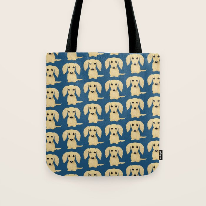 Longhaired Cream Dachshund Cartoon Dog Tote Bag Gallery Image 1