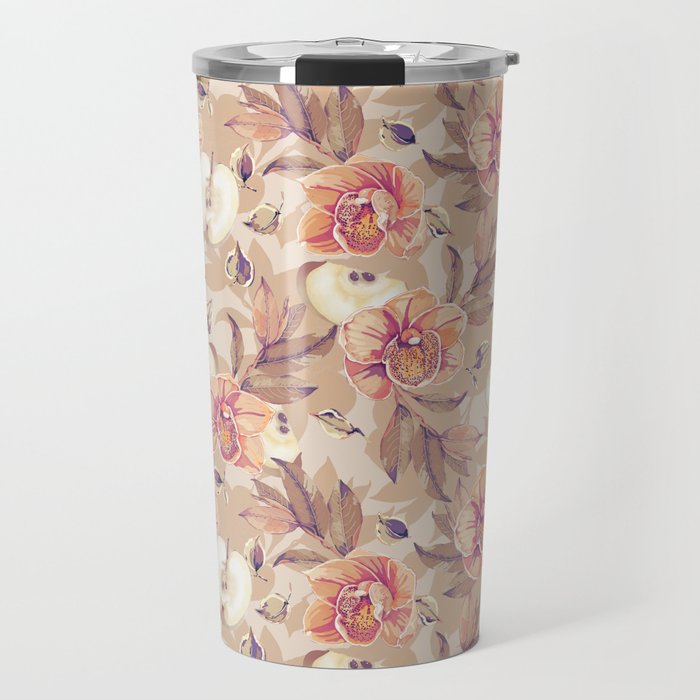 Tropical flowers autumn field Travel Mug Gallery Image 1