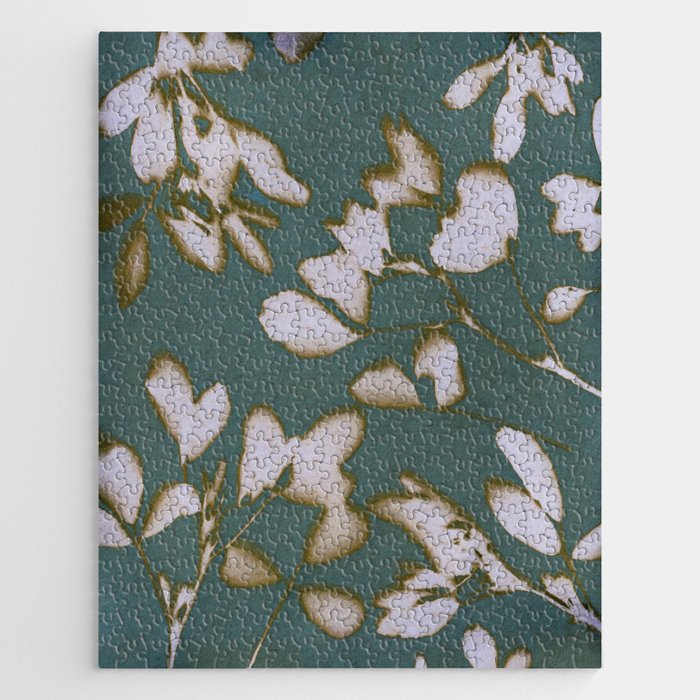 Botanical Whispers / Cyan & Green Jigsaw Puzzle Gallery Image 1