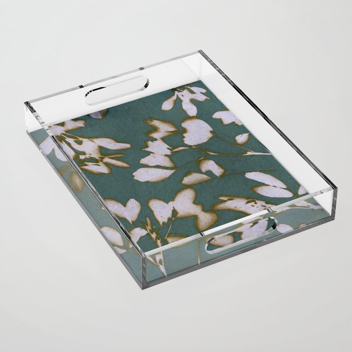 Botanical Whispers / Cyan & Green Acrylic Tray Gallery Image 1
