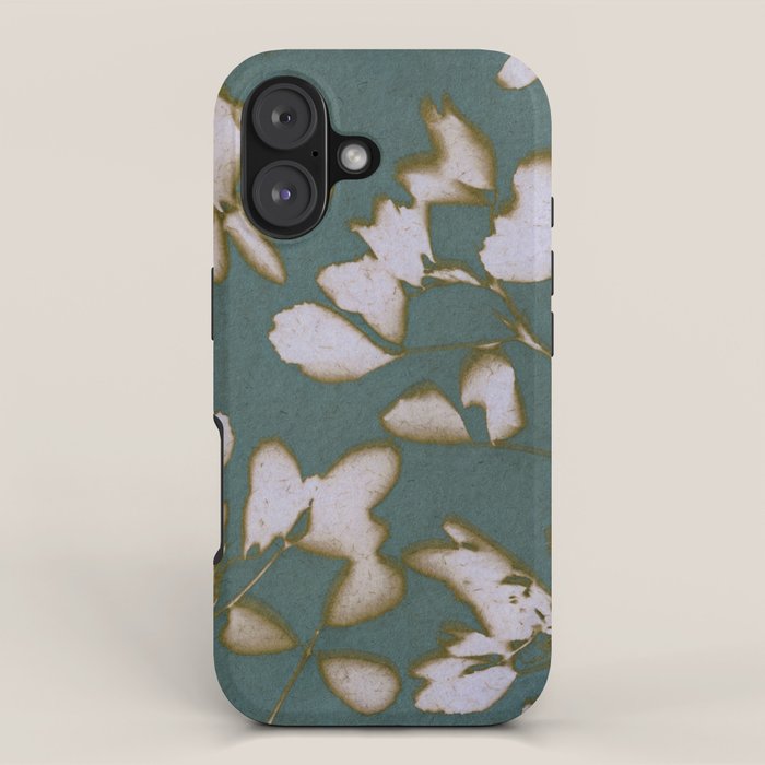 Botanical Whispers / Cyan & Green iPhone Case Gallery Image 1