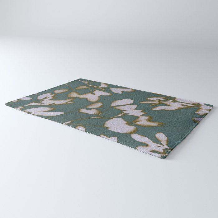 Botanical Whispers / Cyan & Green Rug Gallery Image 3