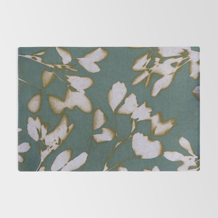 Botanical Whispers / Cyan & Green Rug Gallery Image 2