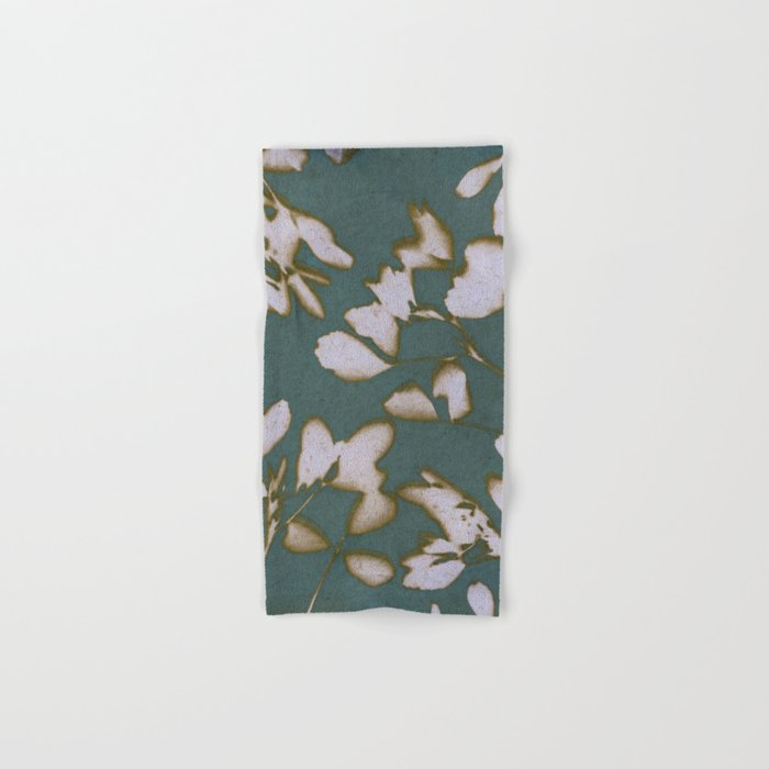 Botanical Whispers / Cyan & Green Bath Towel Gallery Image 1