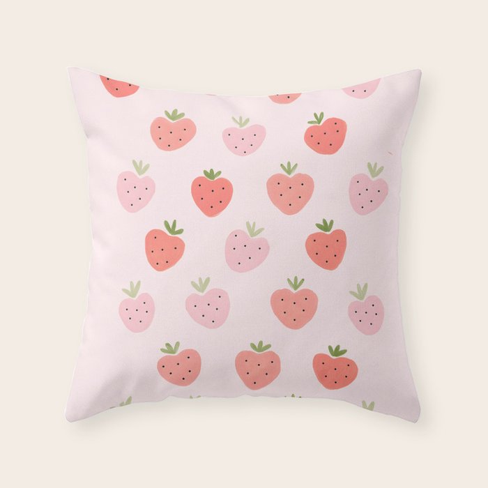 Strawberry Sweet Delights Throw Pillow Gallery Image 1
