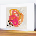 Mid Century Modern Abstract Colorful Art Ombre Magenta Yellow Circles Raindrops Geometric Pattern Wall Mural Gallery Image 2