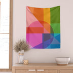 Colorful Shapes 24 Wall Tapestry Gallery Image 2