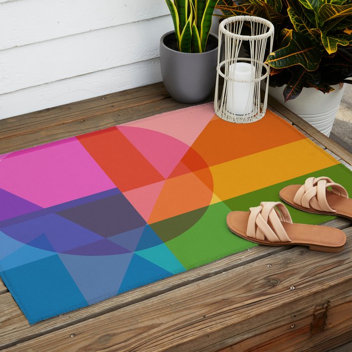 Colorful Shapes 24 Outdoor Rug Gallery Image 2