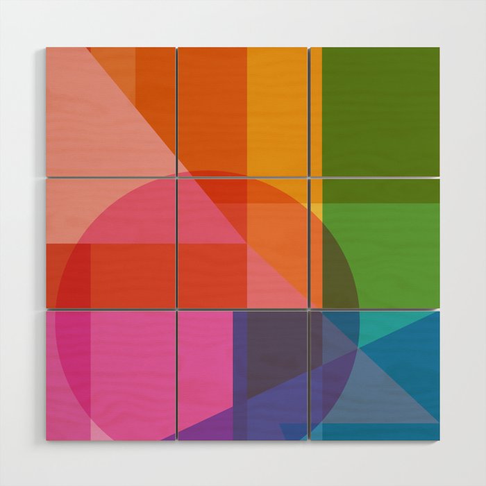 Colorful Shapes 24 Wood Wall Art Gallery Image 1