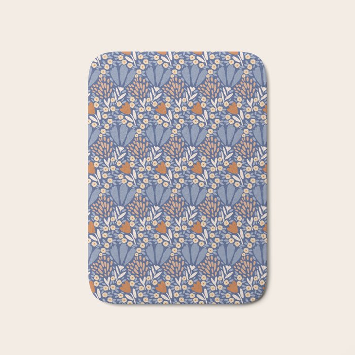 Winter Flower Field - Muted Colors Bath Mat Gallery Image 1