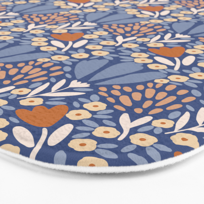Winter Flower Field - Muted Colors Bath Mat Gallery Image 3